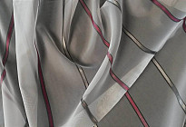 Rideau voile rayure gris et violet hauteur 180cm