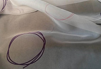 Rideaux voile violet et vert turquoise roulettes hauteur 180cm