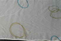 Rideaux voile violet et vert turquoise roulettes hauteur 180cm
