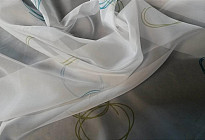 Rideaux voile violet et vert turquoise roulettes hauteur 180cm