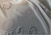 Rideaux voile violet et vert turquoise roulettes hauteur 180cm
