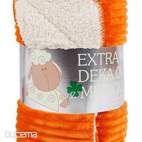 couverture microfibre EXTRA SOFT SHEEP velours côtelé - rouille