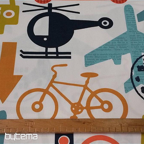 Tissu déco enfant TRANSPORT, TRAFIC