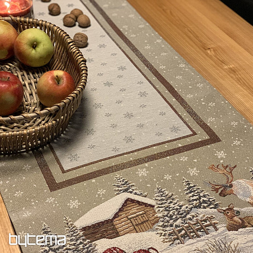 Nappe tapisserie, châle et dressage de table PAYSAGE D&#39;HIVER