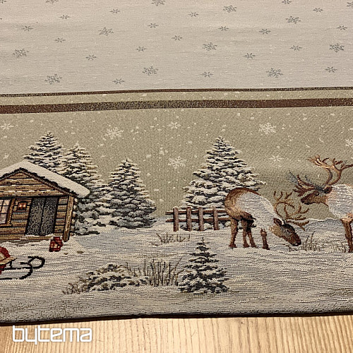 Nappe tapisserie, châle et dressage de table PAYSAGE D&#39;HIVER
