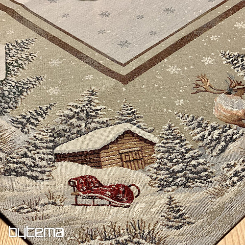 Nappe tapisserie, châle et dressage de table PAYSAGE D&#39;HIVER