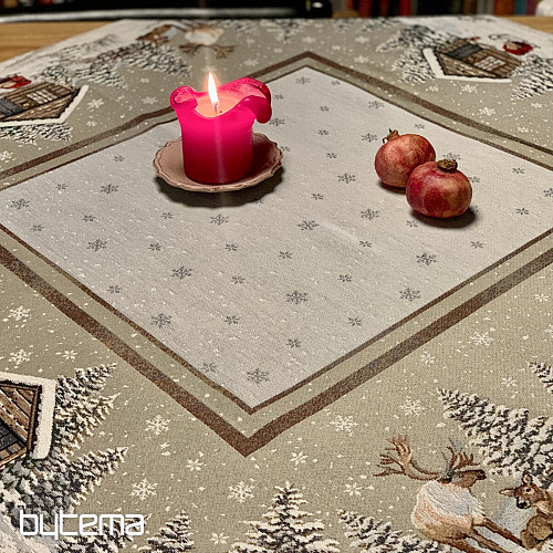 Nappe tapisserie, châle et dressage de table PAYSAGE D&#39;HIVER