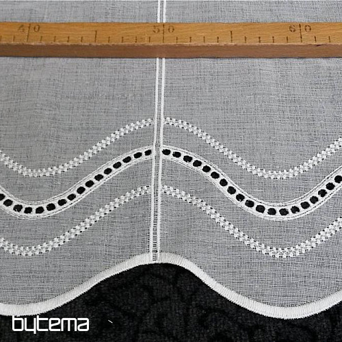 Rideau brodé moderne V52 blanc crème