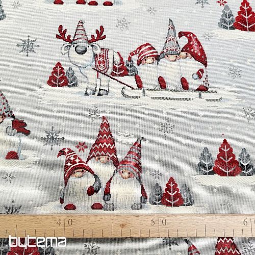 Tissu pour tapisserie ELFE DE NOËL