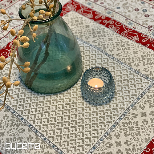 Nappe et châle tapisserie FLEURS DANS UN CADRE