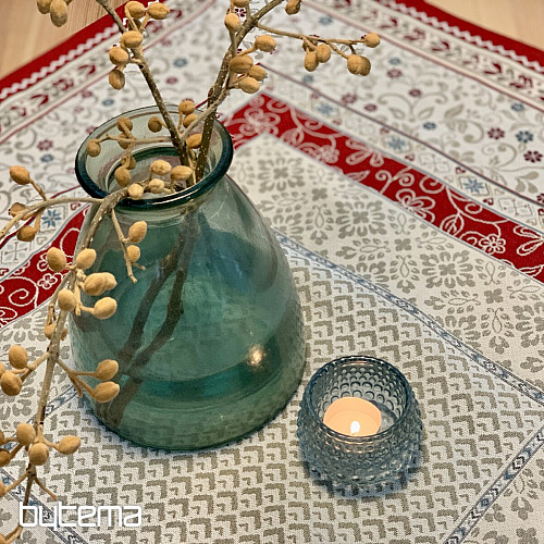 Nappe et châle tapisserie FLEURS DANS UN CADRE