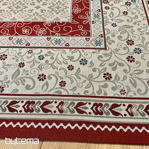 Nappe et châle tapisserie FLEURS DANS UN CADRE