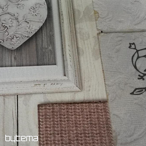 Tissu décoratif COEUR 3D DANS UN CADRE