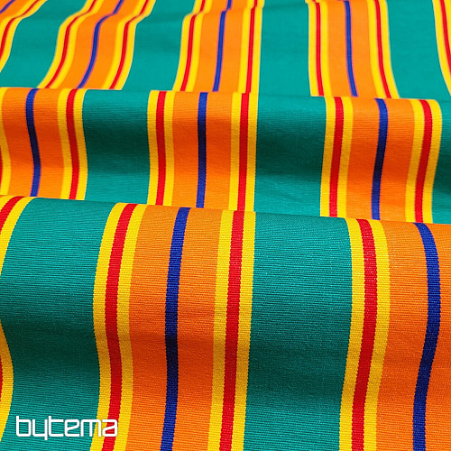 TISSU DE CHAISE LINDA rayures turquoise