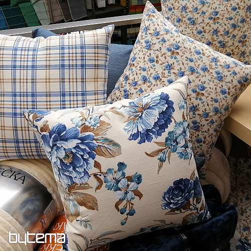 Coussins de chaise Laura carreaux bleu