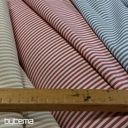 Tissu décoratif à rayures rouges 150 cm