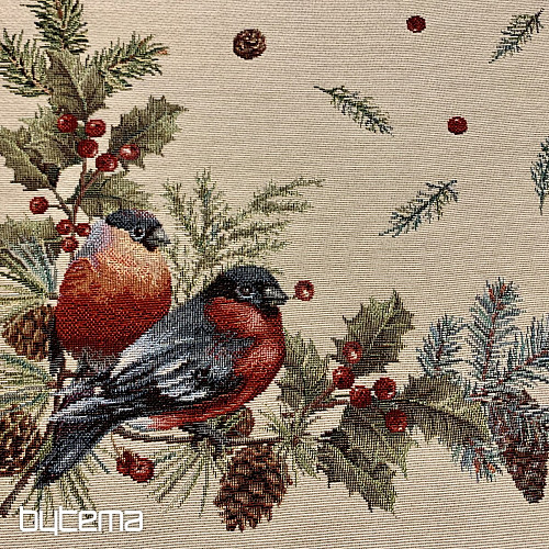 Nappe et écharpe en tapisserie BULL BIRD