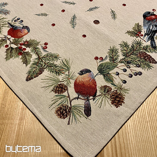 Nappe et écharpe en tapisserie BULL BIRD
