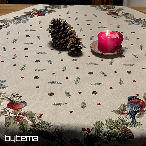 Nappe et écharpe en tapisserie BULL BIRD