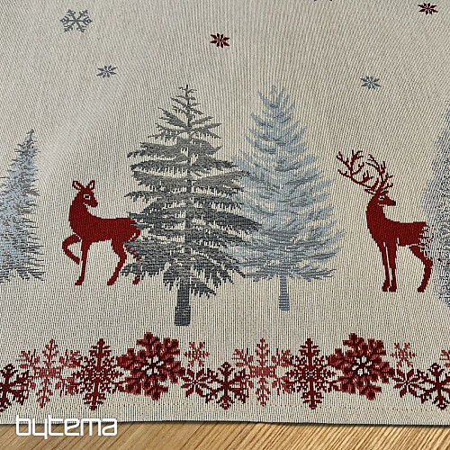 Nappes et foulards en tapisserie de Noël ARBRES AVEC CERF