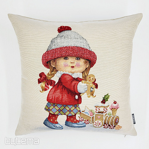 Couverture tapisserie de Noël FILLE AVEC UN JOUET