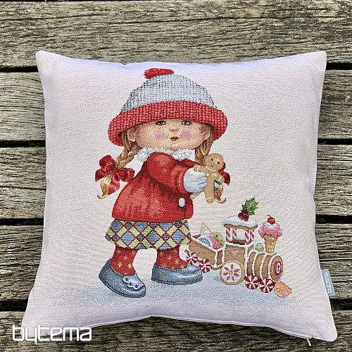 Couverture tapisserie de Noël FILLE AVEC UN JOUET