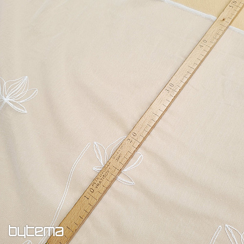 Rideau brodé luxueux BLANC AVEC FLEURS 11745/290