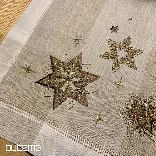 Nappe de Noël brodée, Châle Etoile