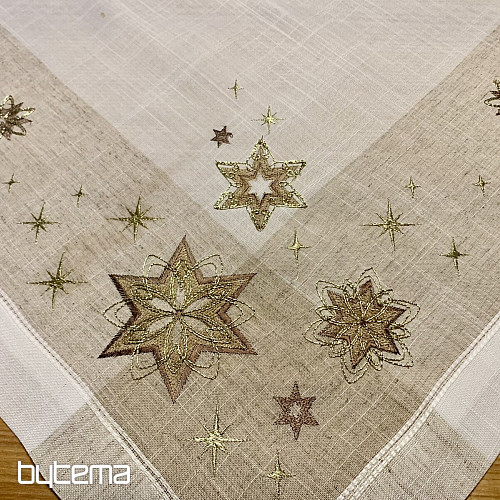 Nappe de Noël brodée, Châle Etoile