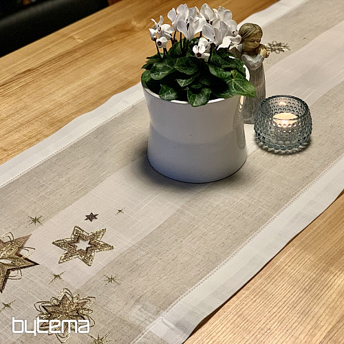 Nappe de Noël brodée, Châle Etoile