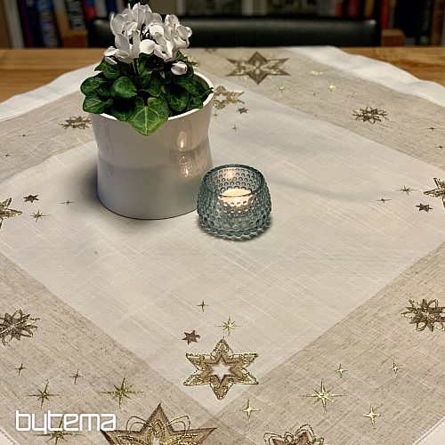 Nappe de Noël brodée, Châle Etoile