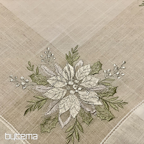 Nappes et foulards de Noël brodés Silver Star