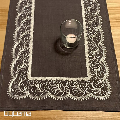 Nappe brodée grise