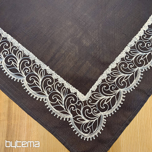 Nappe brodée grise