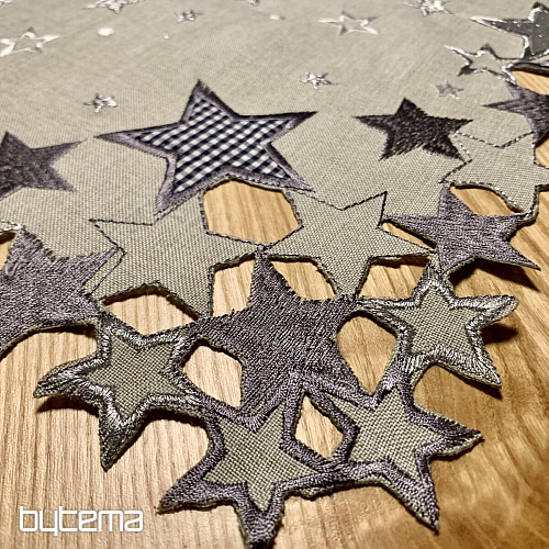 Nappe de Noël brodée étoile grise