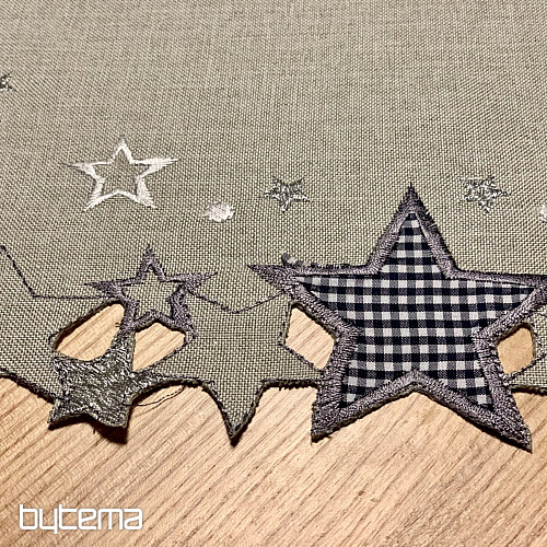 Nappe de Noël brodée étoile grise