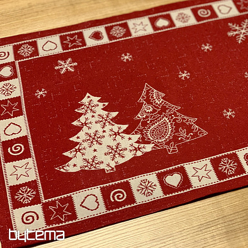 Dressage de table sapin de Noël rouge