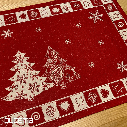 Dressage de table sapin de Noël rouge