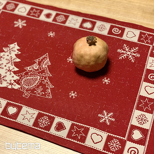 Dressage de table sapin de Noël rouge