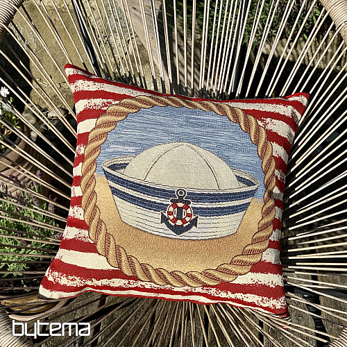Housse de coussin tapisserie Casquette Nautique