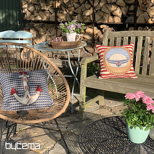 Housse de coussin tapisserie Casquette Nautique