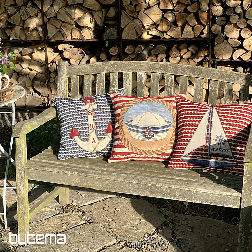 Housse de coussin tapisserie Casquette Nautique