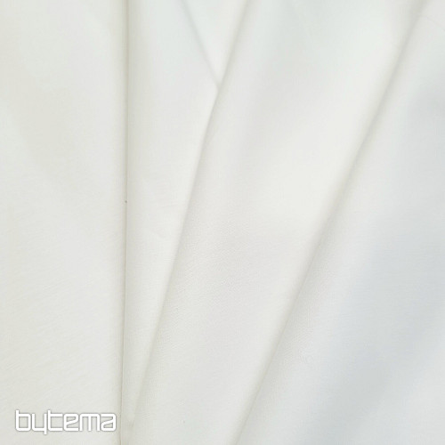 SOLITUDE SATIN Tissu coton blanc