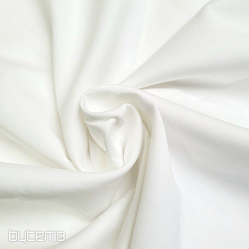 SOLITUDE SATIN Tissu coton blanc