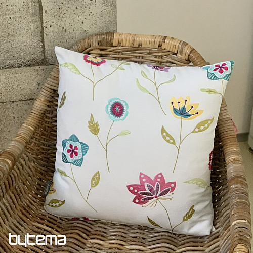 Housse de coussin brodée RICHMOND blanc