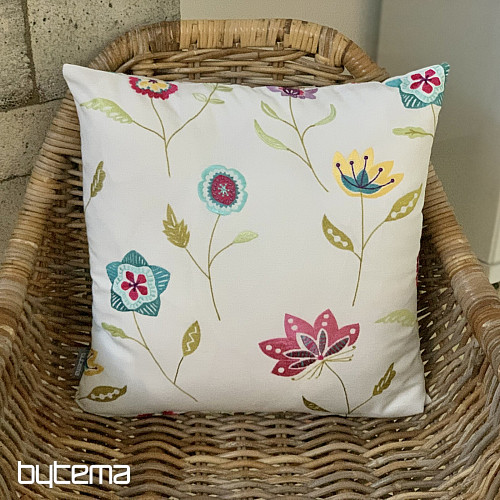 Housse de coussin brodée RICHMOND blanc