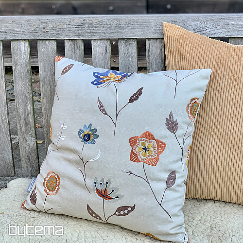 Housse de coussin brodée RICHMOND beige