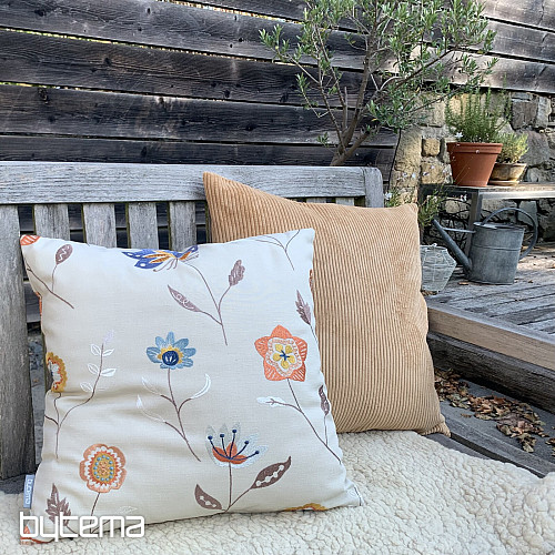 Housse de coussin brodée RICHMOND beige