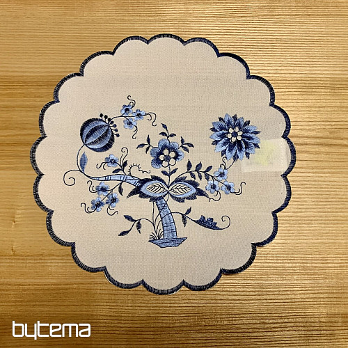 Nappes brodées OIGNON BLEU-BLANC