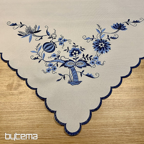 Nappes brodées OIGNON BLEU-BLANC